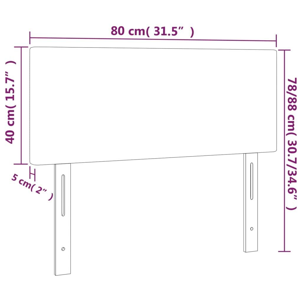 vidaXL voodipeats, must, 80x5x78/88 cm, kangas hind ja info | Voodid | kaup24.ee