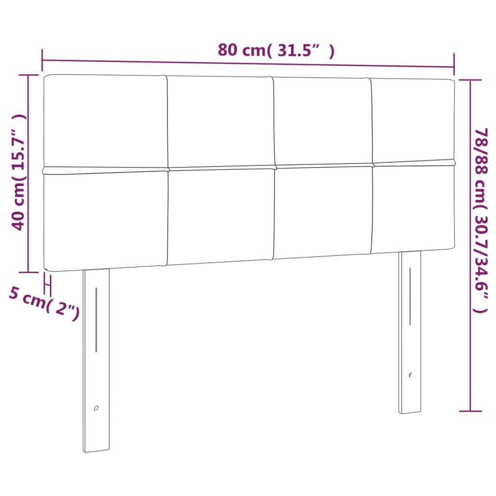 vidaXL voodipeats, must, 80x5x78/88 cm, kangas цена и информация | Voodid | kaup24.ee