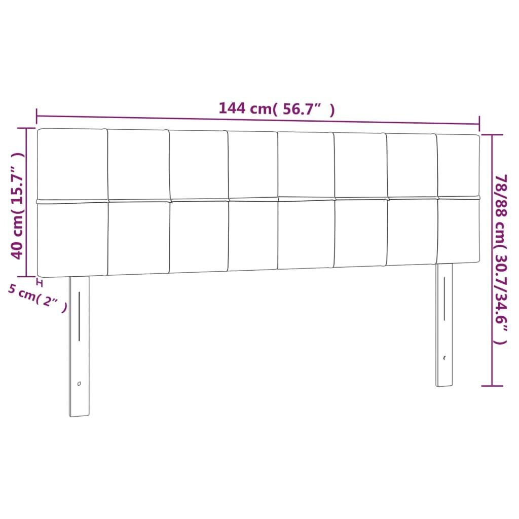 vidaXL voodipeatsid 2 tk, helehall, 72x5x78/88 cm, kangas hind ja info | Voodid | kaup24.ee