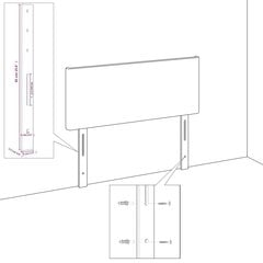 Изголовье со светодиодом, светло-серое, 103x16x78/88 см, бархат цена и информация | Кровати | kaup24.ee