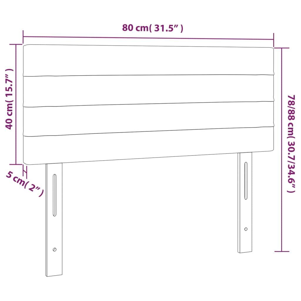 vidaXL voodipeats, pruunikashall, 80x5x78/88 cm, kangas цена и информация | Voodid | kaup24.ee