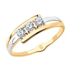 Kuldsõrmus tsirkoonidega 0008742700141 hind ja info | Sõrmused | kaup24.ee