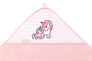 BabyOno полотенце с капюшоном бамбуковое 76х76, розовое, 345/01 цена и информация | Maudynių prekės | kaup24.ee