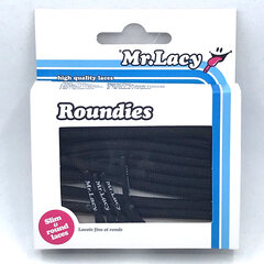 Mr.Lacy Roundies ümarad kingapaelad, must, 110 cm hind ja info | Rõivaste ja jalatsite hooldus | kaup24.ee
