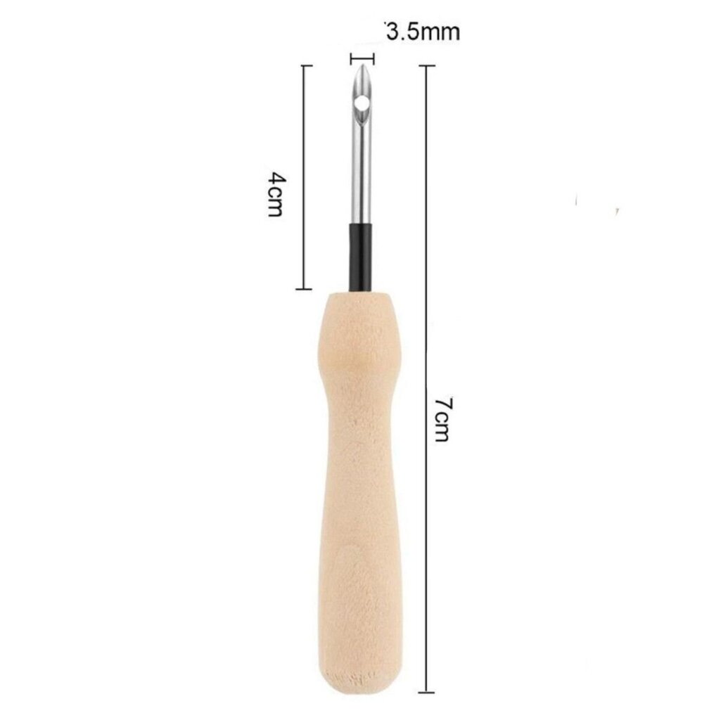 Tööriist silmustikandiks puidust käepidemega 3,5 mm цена и информация | Tikkimistarvikud | kaup24.ee