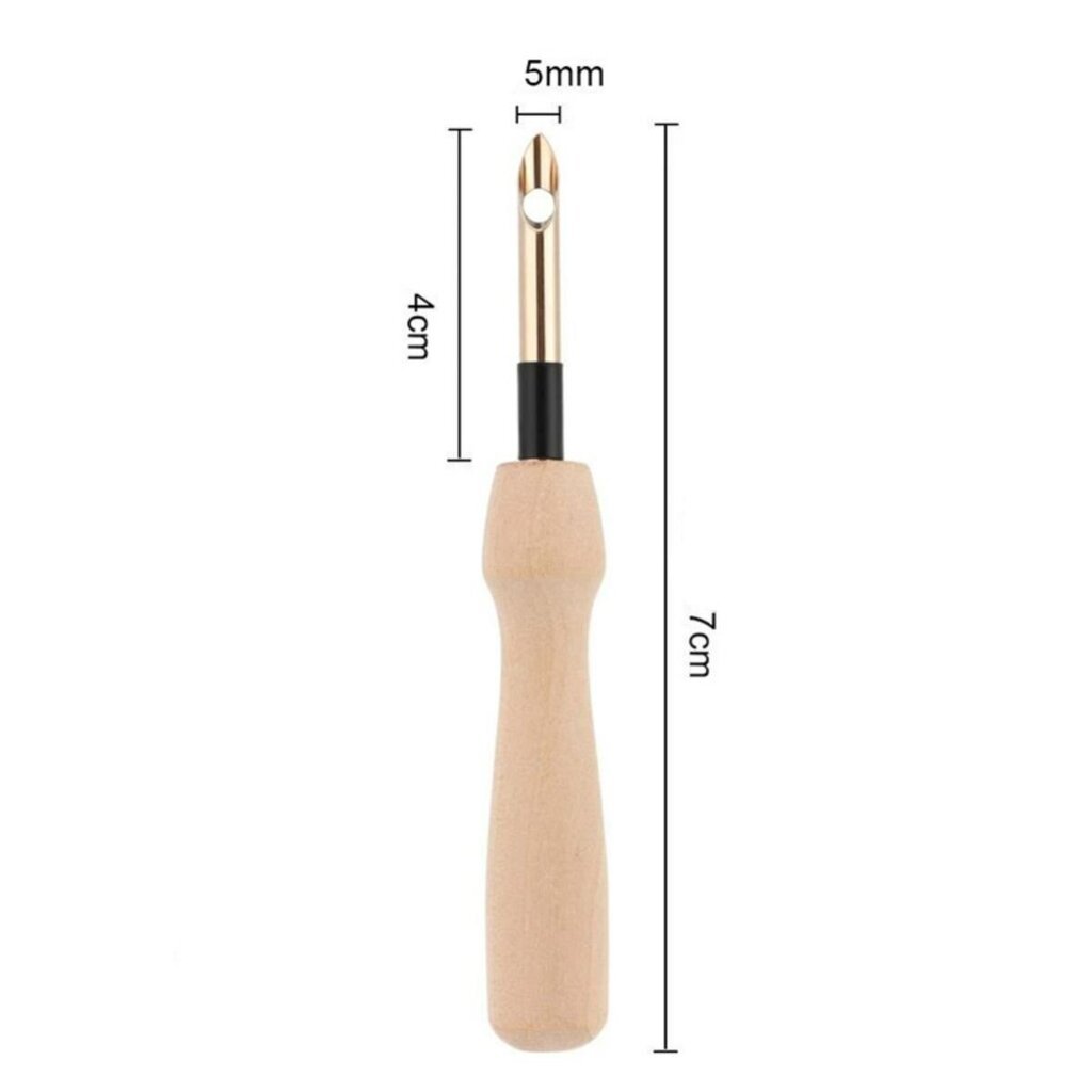 Tööriist silmustikandiks puidust käepidemega 5 mm цена и информация | Tikkimistarvikud | kaup24.ee