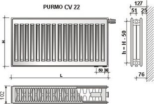 Radiaator Purmo VKO-22 600x1000 hind ja info | PURMO Kütteseadmed | kaup24.ee