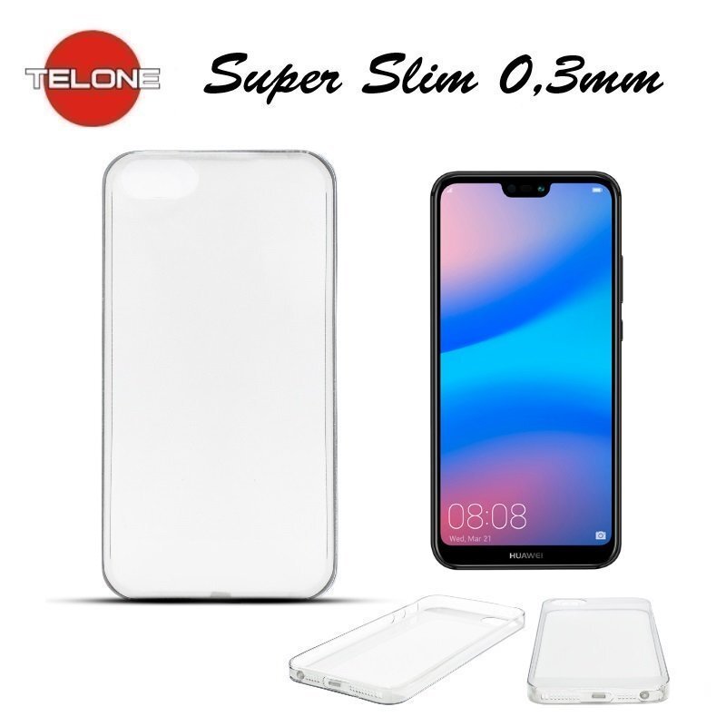 Telone Ultra Slim 0,3 mm tagaümbris Huawei P20 läbipaistev hind ja info | Telefoni kaaned, ümbrised | kaup24.ee