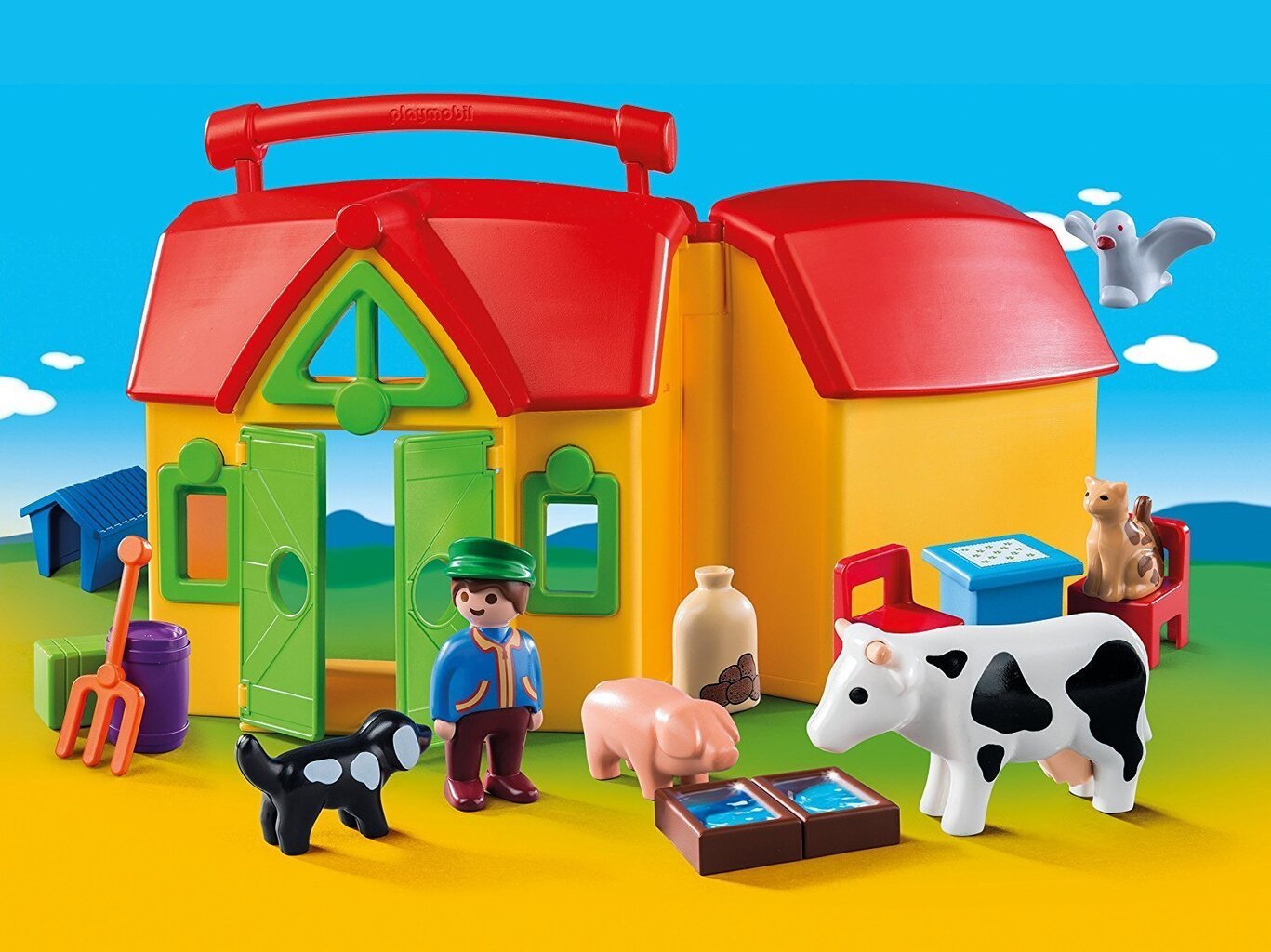 6962 PLAYMOBIL® 1.2.3, Kaasaskantav talu hind ja info | Klotsid ja konstruktorid | kaup24.ee