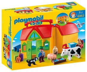 6962 PLAYMOBIL® 1.2.3, Kaasaskantav talu hind ja info | Klotsid ja konstruktorid | kaup24.ee