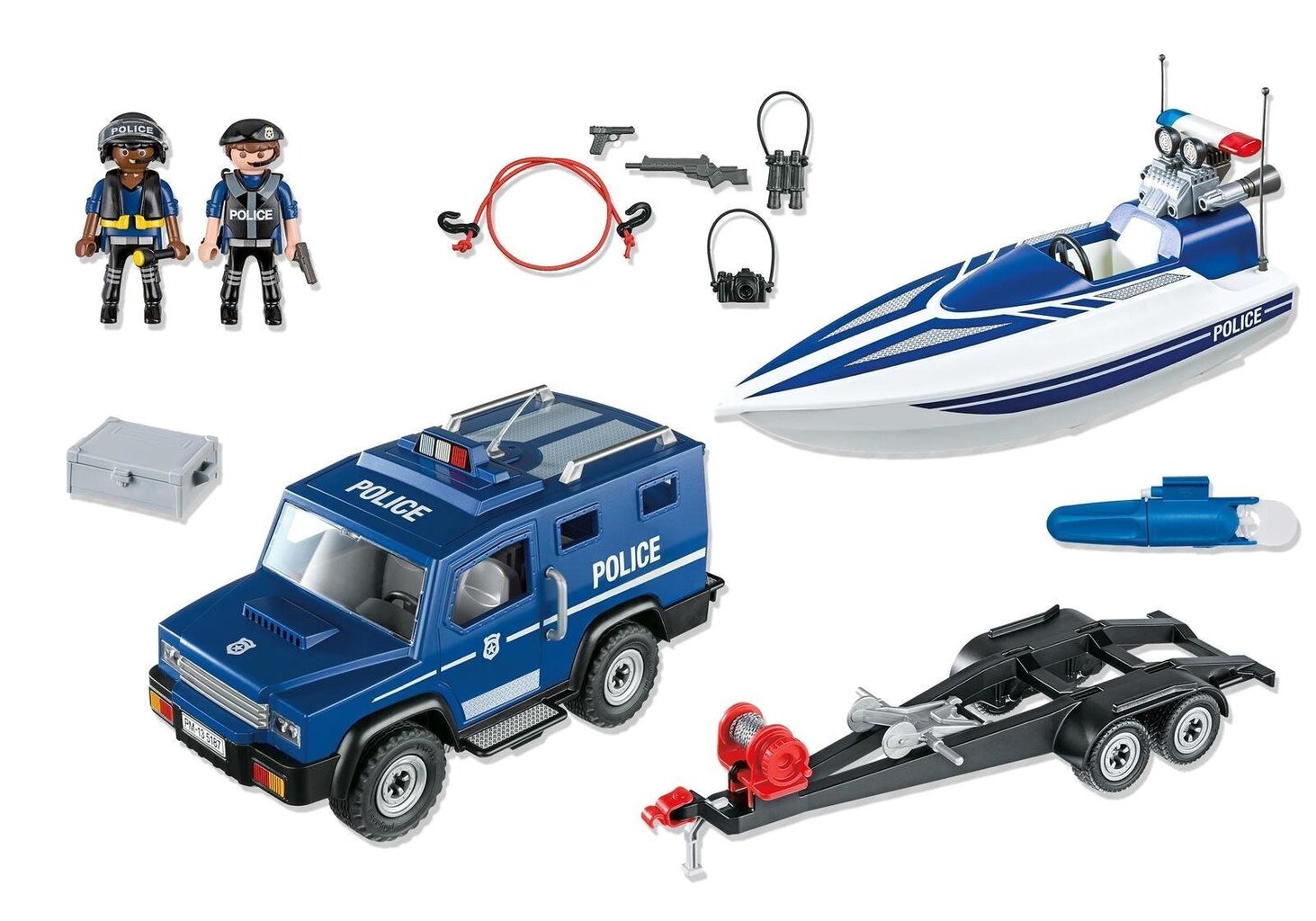 5187 PLAYMOBIL® Politseiauto ja kiirpaat hind ja info | Klotsid ja konstruktorid | kaup24.ee