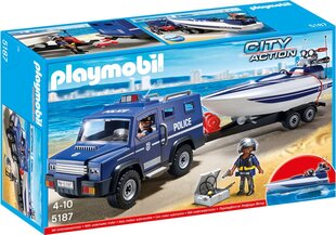 5187 PLAYMOBIL® Politseiauto ja kiirpaat цена и информация | Конструкторы и кубики | kaup24.ee