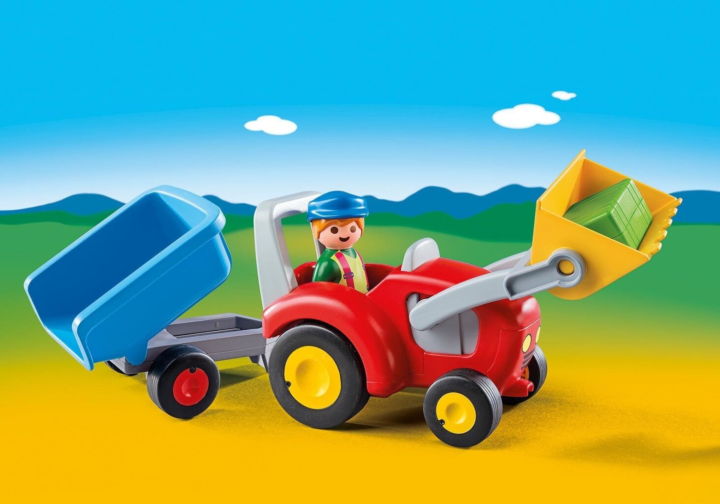 Playset Playmobil 1,2,3 Tractor with Trailer 6964 hind ja info | Klotsid ja konstruktorid | kaup24.ee