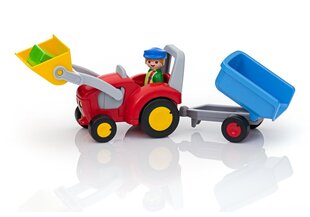 Playset Playmobil 1,2,3 Tractor with Trailer 6964 hind ja info | Klotsid ja konstruktorid | kaup24.ee
