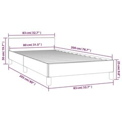 vidaXL voodiraam peatsiga, must, 80x200 cm, kunstnahk hind ja info | Voodid | kaup24.ee