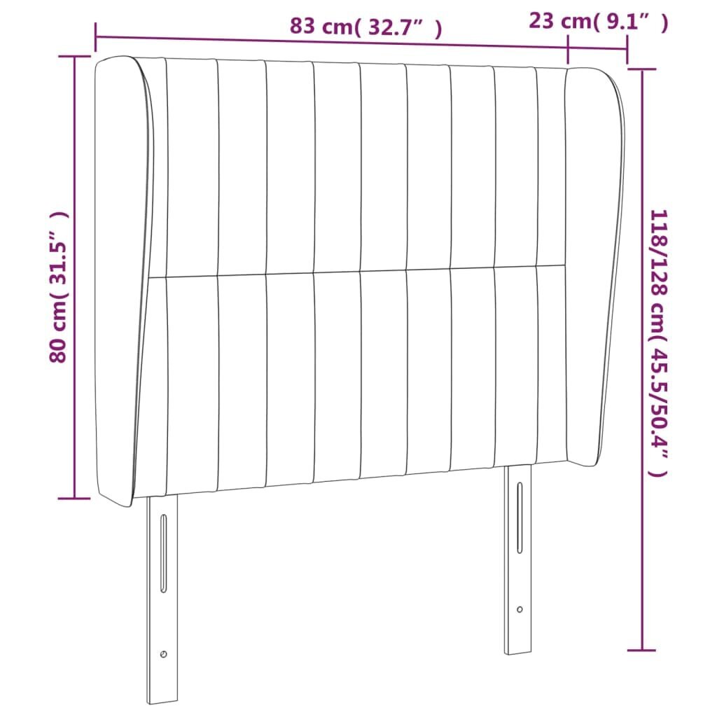 vidaXL voodipeats servadega, tumepruun, 83x23x118/88 cm, kangas hind ja info | Voodid | kaup24.ee