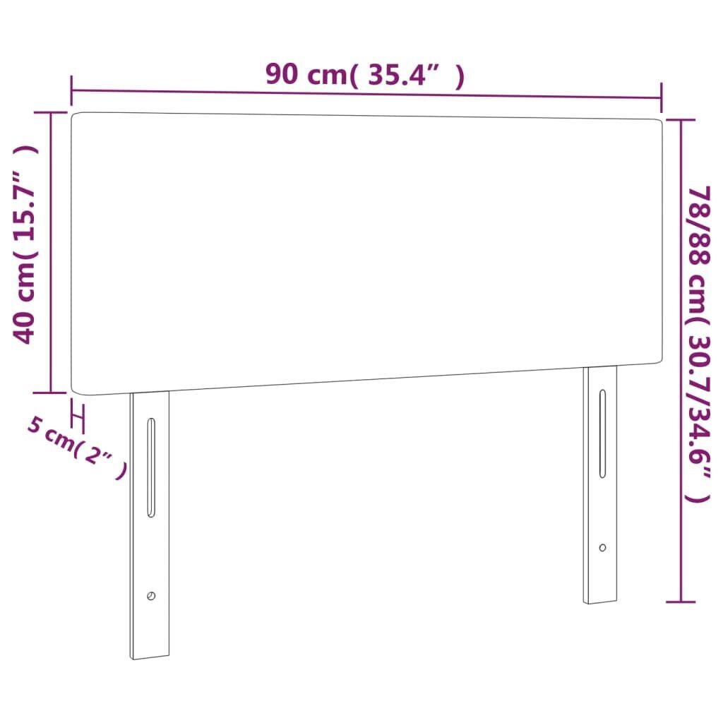 vidaXL voodipeats, helehall, 90x5x78/88 cm, kangas цена и информация | Voodid | kaup24.ee