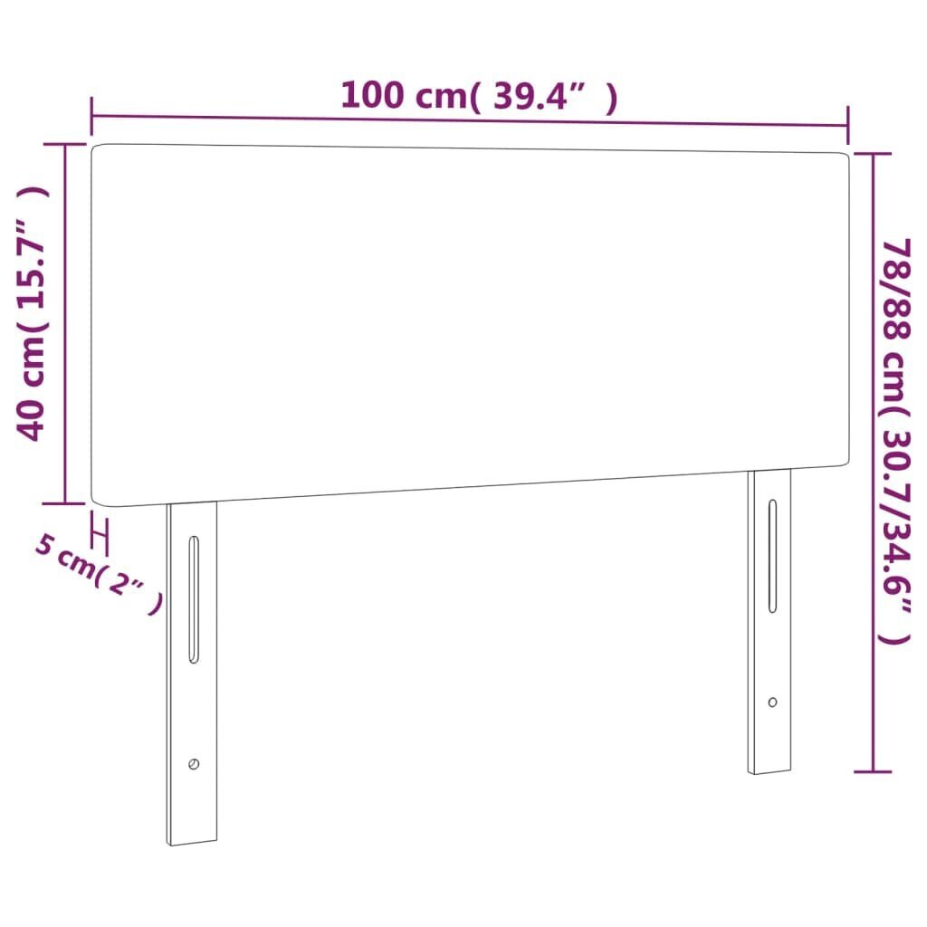 vidaXL voodipeats, tumepruun, 100x5x78/88 cm, kangas hind ja info | Voodid | kaup24.ee