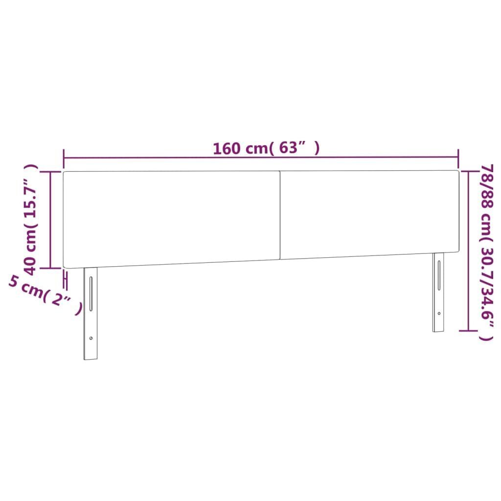 vidaXL voodipeatsid 2 tk, must, 80x5x78/88 cm, kangas цена и информация | Voodid | kaup24.ee