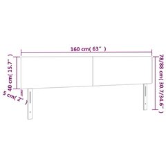 vidaXL voodipeatsid 2 tk, pruunikashall, 80x5x78/88 cm, kangas hind ja info | Voodid | kaup24.ee