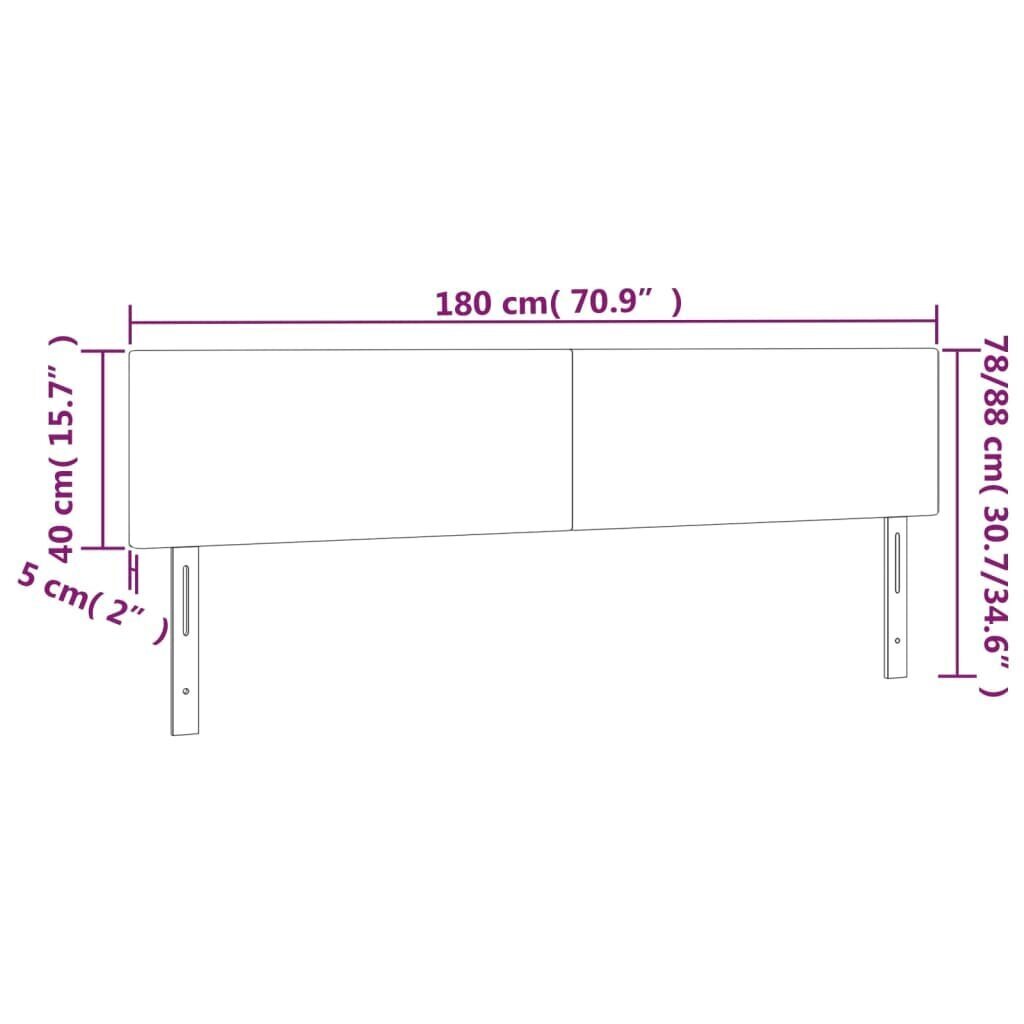 vidaXL voodipeatsid 2 tk, helehall, 90x5x78/88 cm, kangas цена и информация | Voodid | kaup24.ee