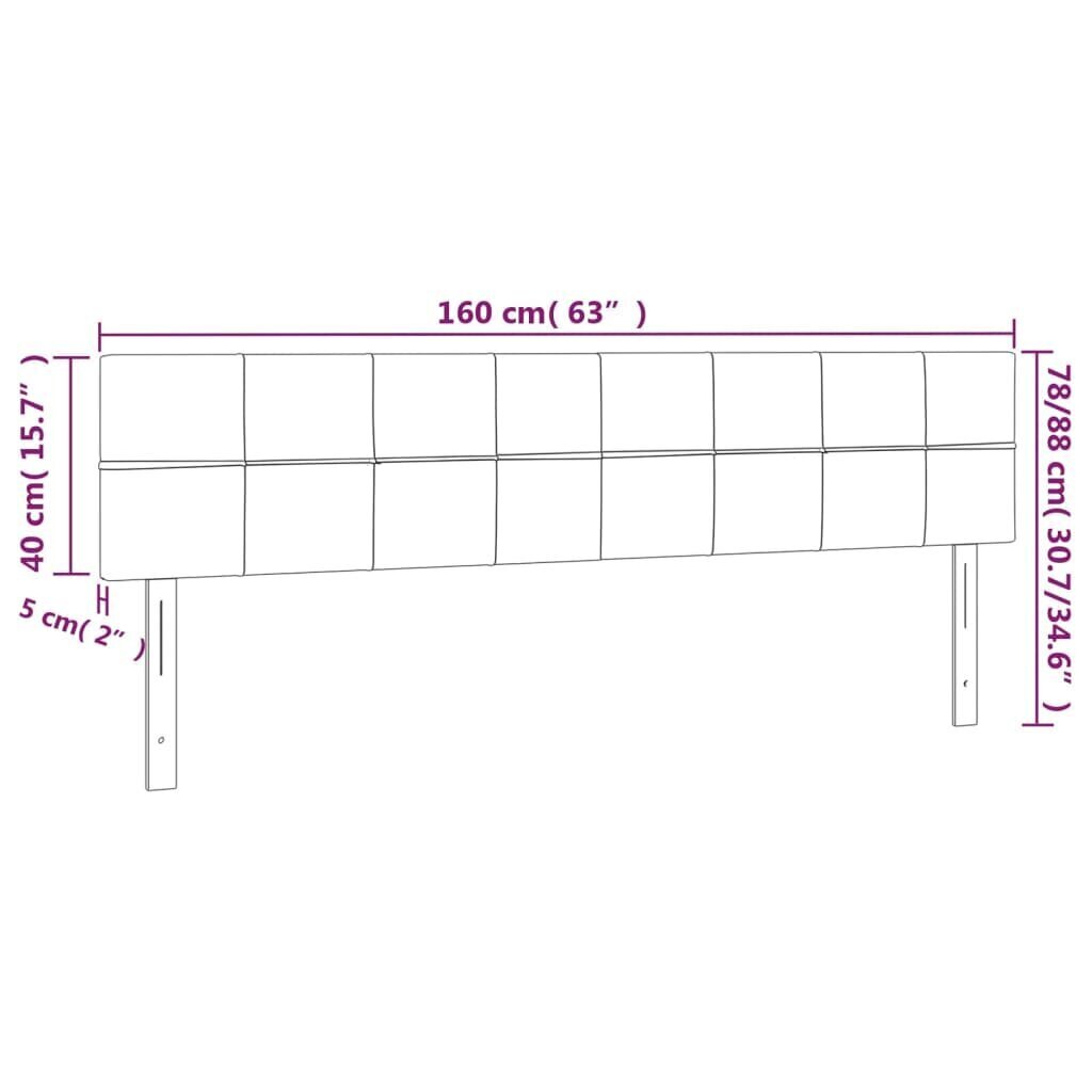 vidaXL voodipeatsid 2 tk, must, 80x5x78/88 cm, kangas цена и информация | Voodid | kaup24.ee