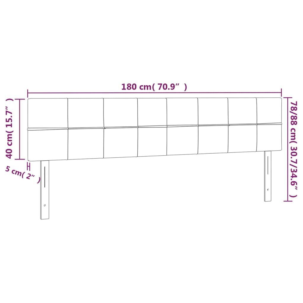 vidaXL voodipeatsid 2 tk, helehall, 90x5x78/88 cm, kangas цена и информация | Voodid | kaup24.ee