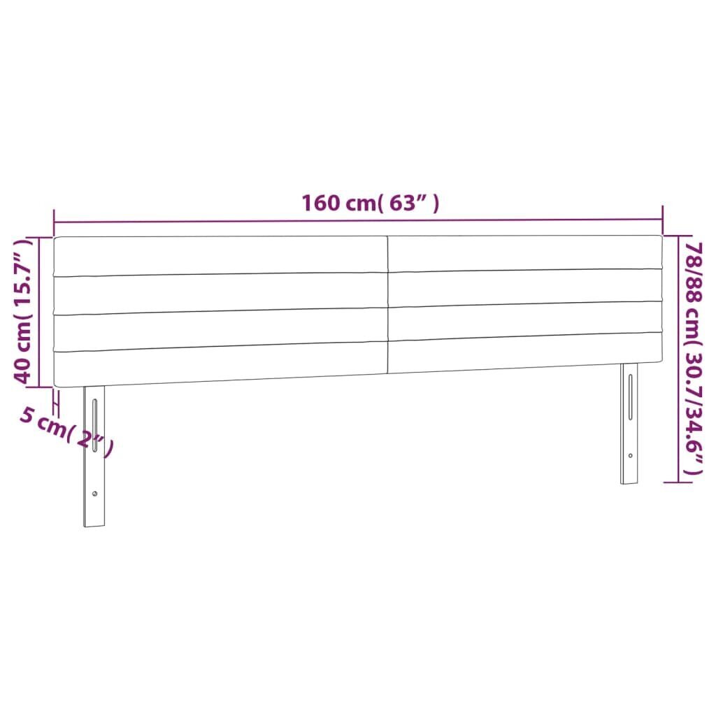 vidaXL voodipeatsid 2 tk, helehall, 80x5x78/88 cm, kangas цена и информация | Voodid | kaup24.ee