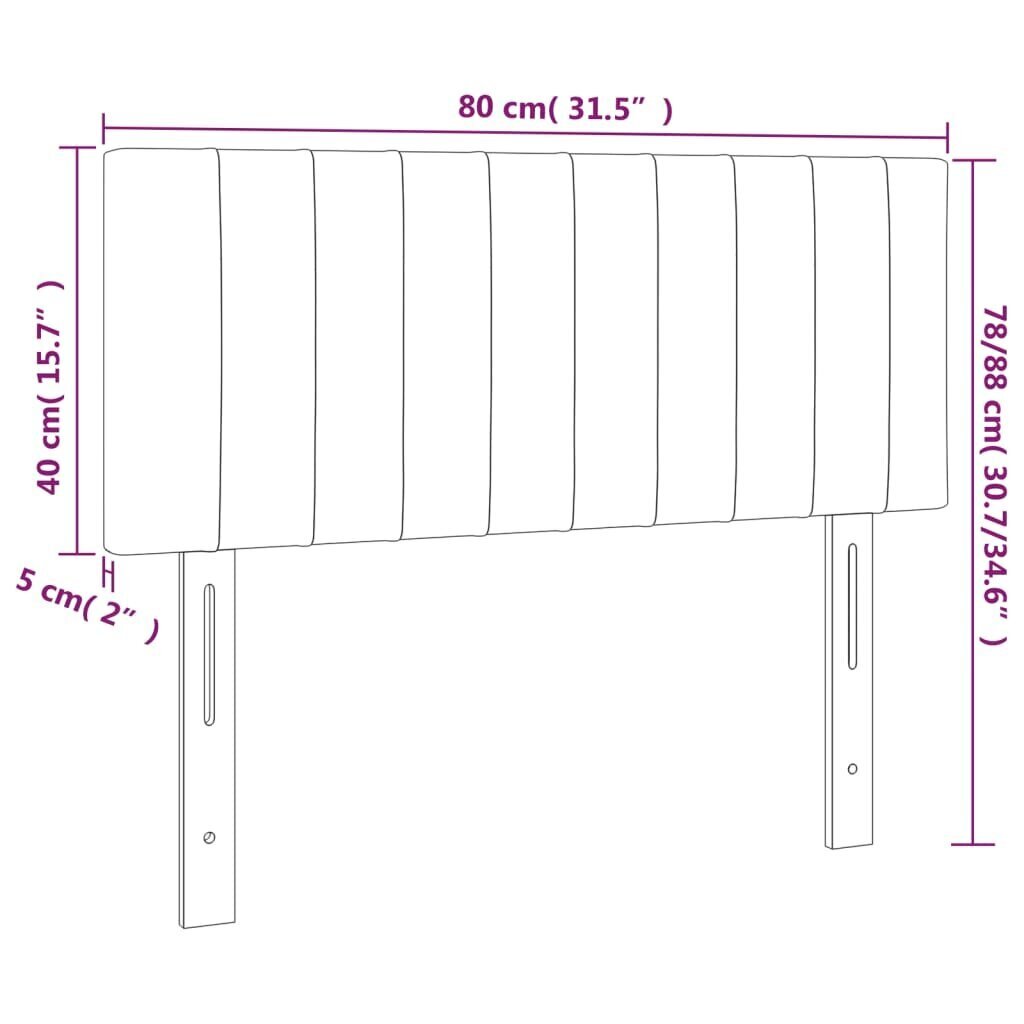 vidaXL voodiraam peats, tumehall, 80x5x78/88 cm, kangas цена и информация | Voodid | kaup24.ee