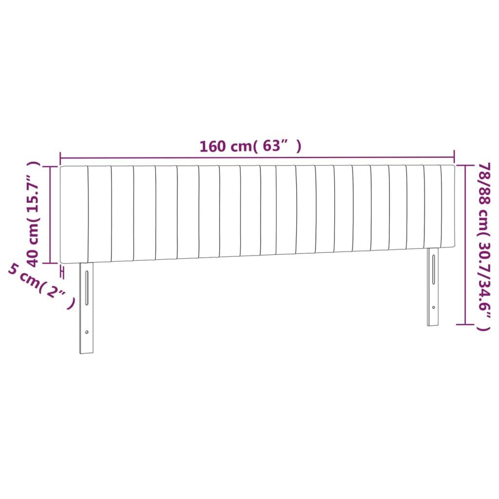 vidaXL voodipeatsid 2 tk, tumepruun, 80x5x78/88 cm, kangas hind ja info | Voodid | kaup24.ee