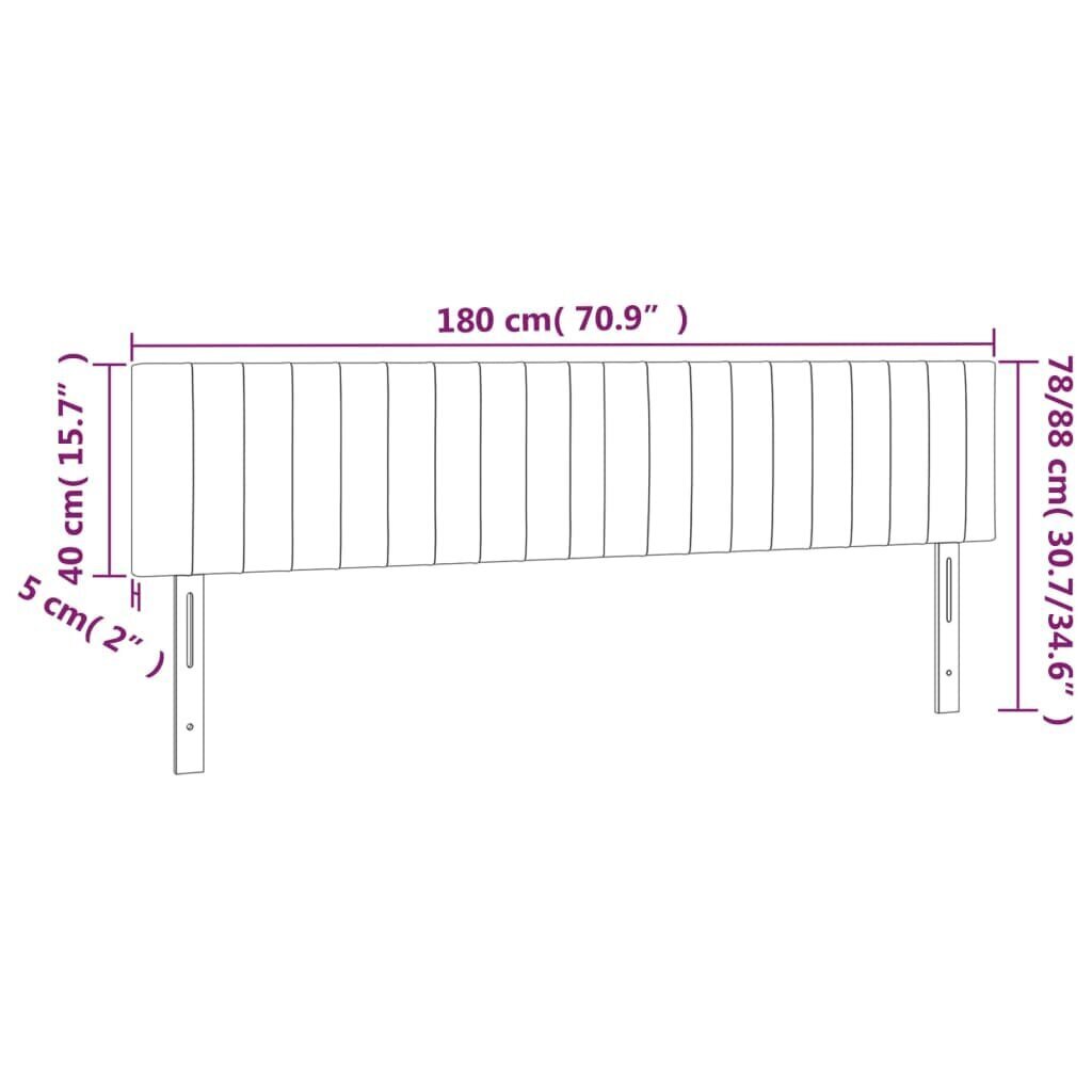 vidaXL voodipeatsid 2 tk, must, 90x5x78/88 cm, kangas цена и информация | Voodid | kaup24.ee