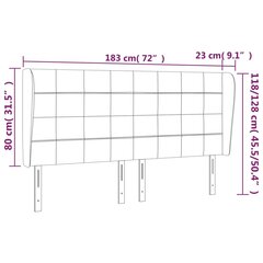 vidaXL voodipeats servadega, sinine, 183x23x118/128 cm, kangas hind ja info | Voodid | kaup24.ee