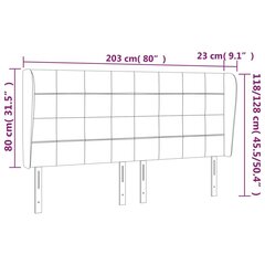 vidaXL voodipeats servadega, must, 203x23x118/128 cm, kangas hind ja info | Voodid | kaup24.ee