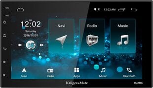 Autostereo Kruger&Matz koos bluetooth ja navigatsiooniga цена и информация | Автомагнитолы, мультимедиа | kaup24.ee