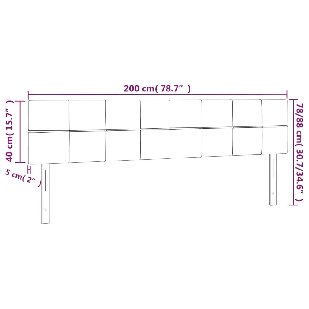 vidaXL voodipeatsid 2 tk, tumehall, 100x5x78/88 cm, kangas цена и информация | Voodid | kaup24.ee