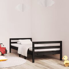 Каркас кровати, черный, 75x190см, массив дерева, односпальный цена и информация | Кровати | kaup24.ee