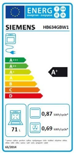 Integreeritav ahi SIEMENS HB634GBW1 hind ja info | Ahjud | kaup24.ee