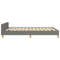 vidaXL voodiraam peatsiga, tumehall, 140x190 cm,kangas hind ja info | Voodid | kaup24.ee