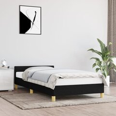 vidaXL voodiraam peatsiga, must, 80x200 cm, kangas цена и информация | Кровати | kaup24.ee