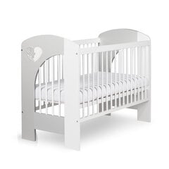 Детская кровать Klups Nel Heart 120x60 белая/серая цена и информация | Детские кроватки | kaup24.ee