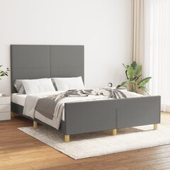 vidaXL voodiraam peatsiga, tumehall, 140x190 cm,kangas цена и информация | Кровати | kaup24.ee