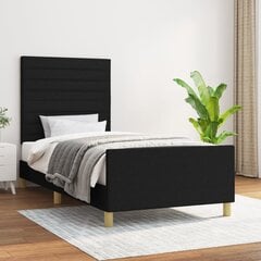 vidaXL voodiraam peatsiga, must, 80x200 cm, kangas цена и информация | Кровати | kaup24.ee