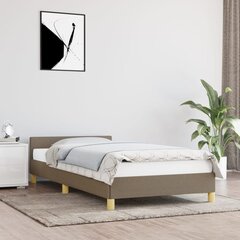 Каркас кровати с изголовьем, серо-коричневый, 80х200см, ткань цена и информация | Кровати | kaup24.ee