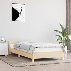 vidaXL voodiraam peatsiga, kreemjas, 80x200 cm, kangas hind ja info | Voodid | kaup24.ee