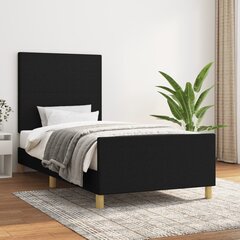 vidaXL voodiraam peatsiga, must, 80x200 cm, kangas цена и информация | Кровати | kaup24.ee