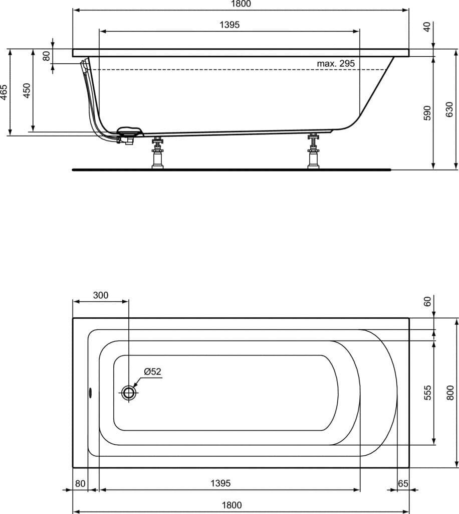 Integreeritav vann Ideal Standard Hotline, 170x75 cm цена и информация | Vannid | kaup24.ee