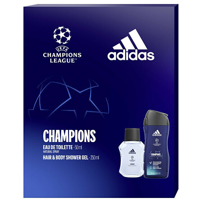 Komplekt Adidas Uefa Champions League Edition meestele: tualettvesi EDT, 50 ml + dušigeel, 250 ml hind ja info | Meeste parfüümid | kaup24.ee