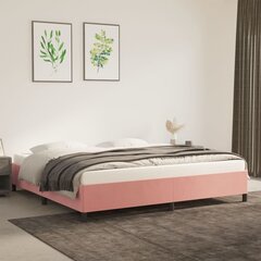 vidaXL voodiraam, roosa, 200x200 cm, samet цена и информация | Кровати | kaup24.ee