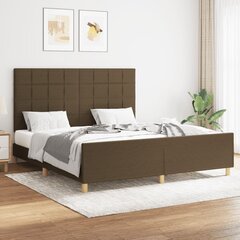 vidaXL voodiraam peatsiga, tumepruun, 160x200 cm, kangas hind ja info | Voodid | kaup24.ee