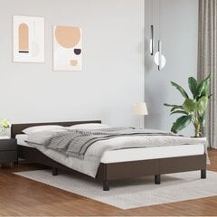 vidaXL voodiraam peatsiga, pruun, 120x200 cm, kunstnahk hind ja info | Voodid | kaup24.ee